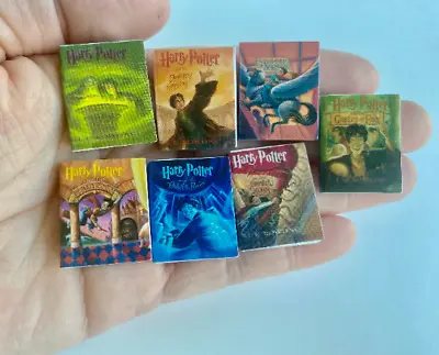 1:12 Miniature 7PCS Harry Potter Book Set Dollhouse Miniature Wizard Magic Spell • $11.23