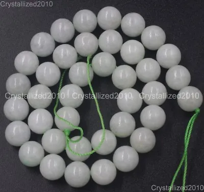 AAA Natural Gemstone Nephrite Round Loose Spacer Beads 4mm 6mm 8mm 10mm 15.5'' • £13.49