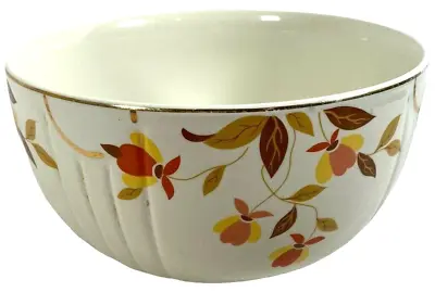 Halls Superior Mixing Bowl Autumn Leaves Leaf Gold Trim 9  Mary Dunbar Vintage • $29.99