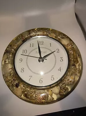 Vintage Sands Of Time Lucite Sea Shell Wall Clock Battery Operated  • $25