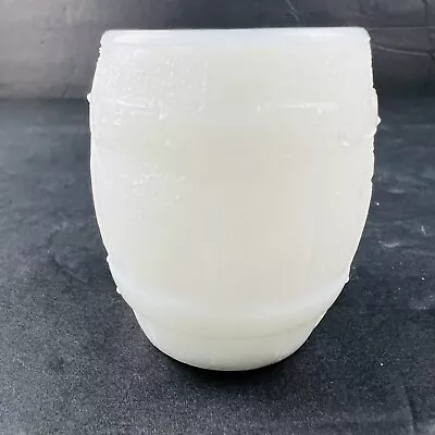 Vintage Degenhart Milk Glass Barrel Toothpick Holder Opalescent Glass • $9