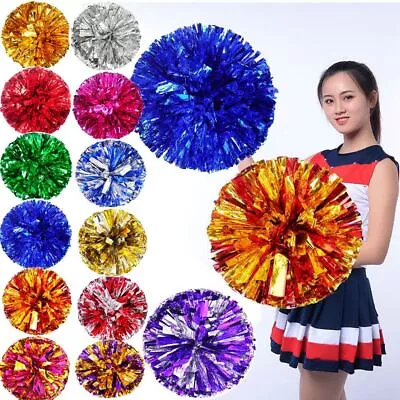 Pom Poms Cheerleading Cheering Ball Dance Party Decorator Club Sport Supplies • £4.36