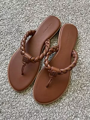 Tory Burch Brown Rope Braided Benton Thong Sandals (8) • $41