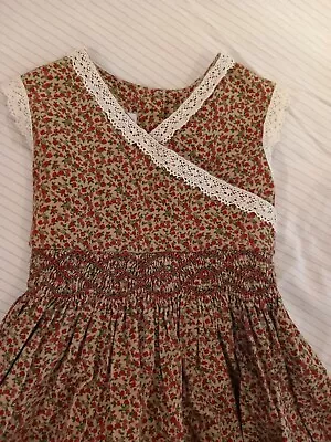 Laura Ashley Girls Corduroy Ditsy Print Dress Age 7years • £20