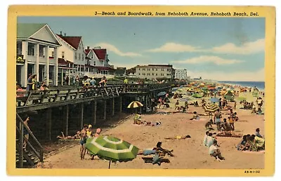 Vintage Postcard Rehoboth Beach Delaware Boardwalk Linen Posted 1953 • $5.24