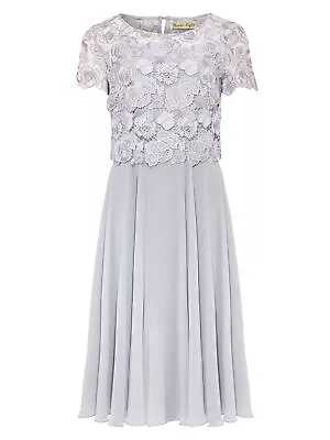 Phase Eight Dress -  Brandie Lace Bodice Chiffon Dress Neutral NEW • £82.50