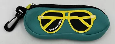 Skechers Kids Soft Neoprene Zippered Eyeglass Case W/Clip - Turquoise. New • $4.99