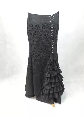 Burvogue Black Floral Maxi Gothic Corset Skirt CR027 AA 06 • £26.39
