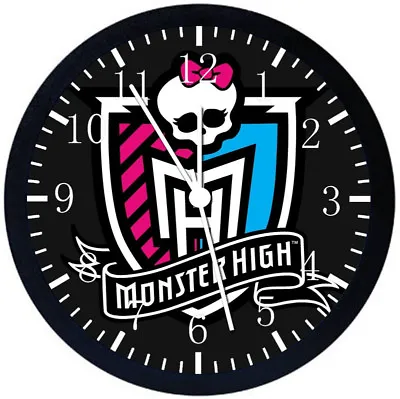 Monster High Black Frame Wall Clock Nice For Decor Or Gifts W168 • $19.95