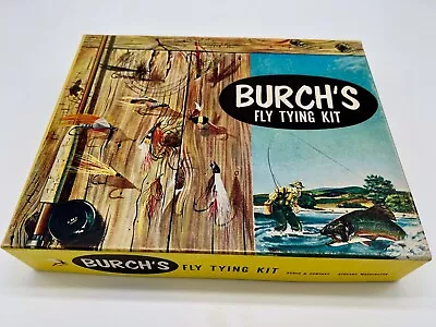 Burch's Vintage B 495 Fly Tying Kit W/ Hackle Peacock Quill Mallard Deer Hair + • $88.94