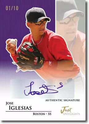 JOSE IGLESIAS 2011 Just SPOTLIGHTS Rookie Autograph PURPLE Auto RC #/10 • $38.99