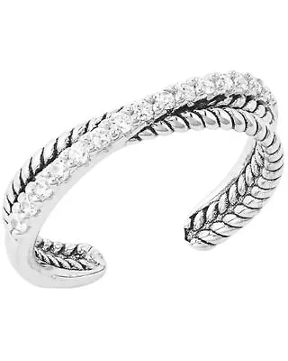 Montana Silversmiths Women's Crystal Crossover Open Ring Silver • $82.95