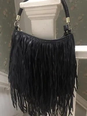 Womens Black Bag H&M  Tassel Handbag • £5.50