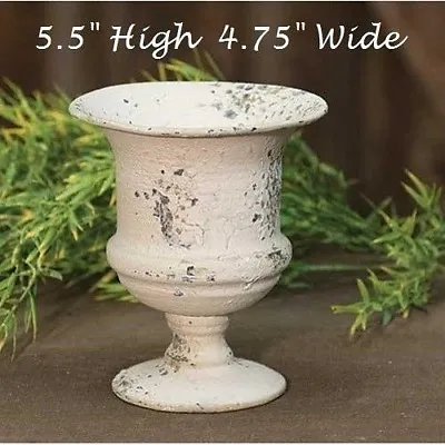NEW Chippy Urn Planter CREAM Metal French Country Shabby Chic Garden Cottage 5.5 • $12.90