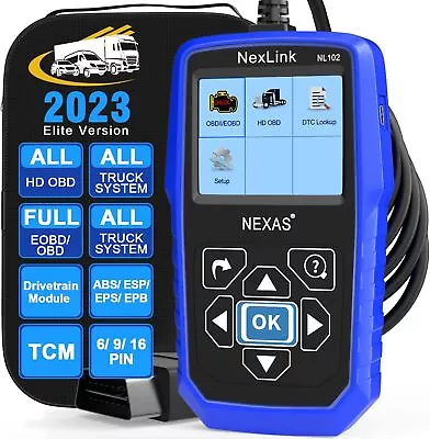 Heavy Duty Truck Scanner HD OBD All System Diesel Diagnostic Tool Codes Reader • $135.99