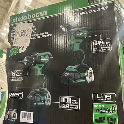 NEW Metabo HPT 18V MultiVolt Hammer Drill And Impact Driver Combo Kit KC18DEXQB • $149