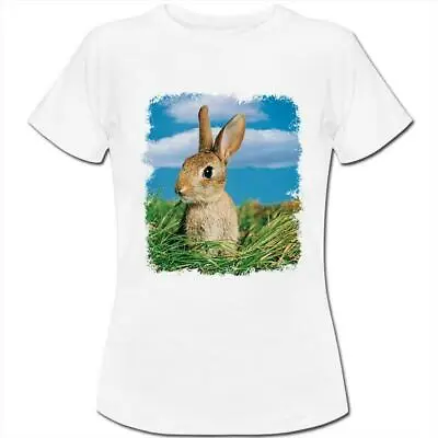 Cute Rabbit Bunny Womens Boyfriend Fit T-Shirt • £5.99