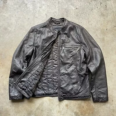 Marc New York Andrew Marc Faux Heavy Moto Leather Jacket Mens Size Medium • $85