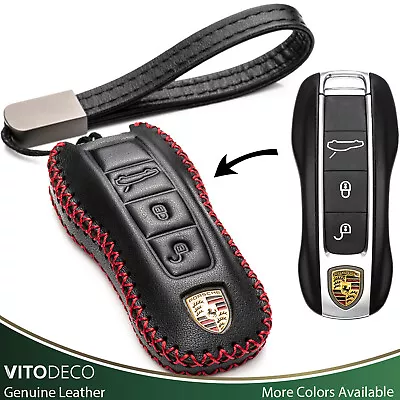 Vitodeco Leather Key Fob Cover For 2024 Porsche PanameraCayenneMacanTacan 911 • $14.99