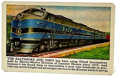 Vintage 1954 Pocket Wallet Calendar Baltimore & Ohio Diesel Locomotive GM • $85.56