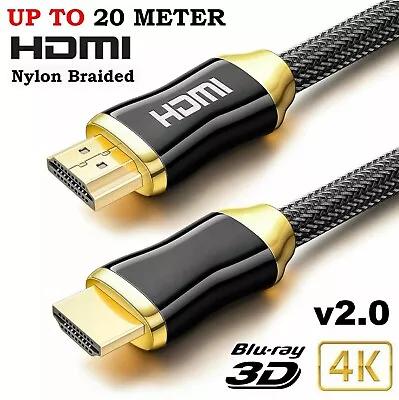 Premium Gold Plated HDMI Cable V2.0 3D 4K Ultra HD High Speed 18Gbps 30AWG Cable • $27.99