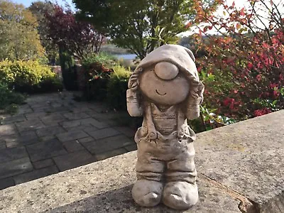 NEW Garden OrnamentSmall Cute Stone Boy In DungareesConcerete Sculpture Statue • £24