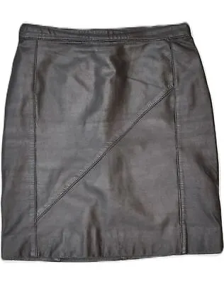 VINTAGE Womens Straight Skirt W27 Small Black Faux Leather XU65 • £9.12
