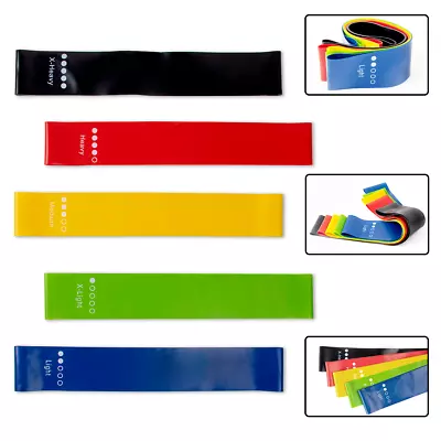 [Set Of 5] Resistance Bands Workout Loop Exercise CrossFit Fitness Yoga Pilates • $6.49