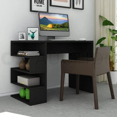 $115.95 • Buy Computer Desk Gaming Study Table With Bookshelf Modern Office Furniture Black