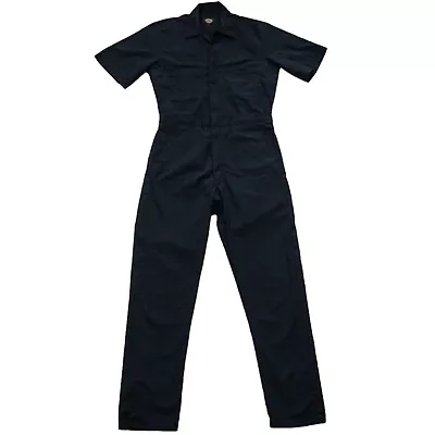 Dickies Coveralls Work Mechanic Uniform Black Short Sleeve Mens Medium Short • $19.99