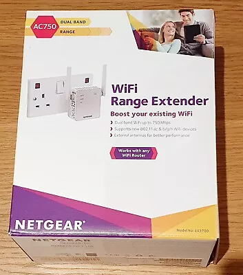 NETGEAR WiFi Range Extender AC750 EX3700 WiFi Range Extender *GC* *BOXED* • £9.99