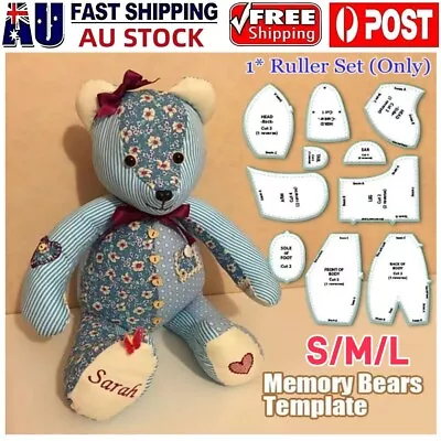 Memory Bear Template Ruler Set (10 PCS) DIY Hand Memory Bear Stencil Ruler AU • $14.99