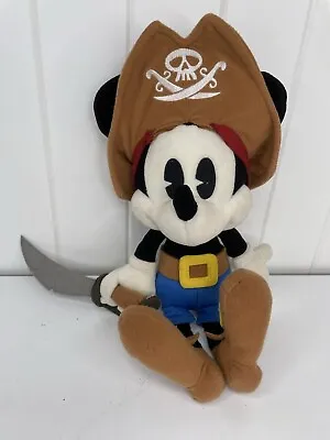 Disney Parks Mickey Mouse Pirate Jolly Roger Sword Stuffed Animal Plush Toy 12  • $15