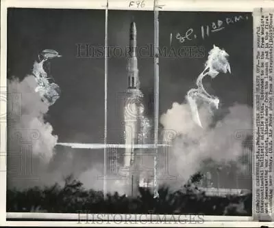1950 Press Photo Intercontinental Ballistic Missile  Titan  Blasts Off Florida • $19.99