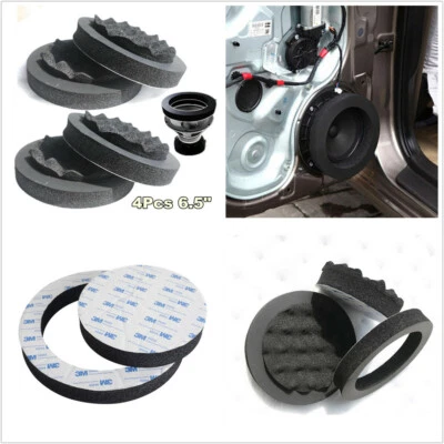 £15.72 • Buy 4 Pcs 6.5inch Wave Shape Car Speaker Ring Bass Door Trim Sound Insulation Cotton