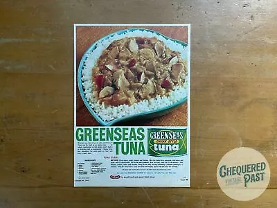 Vintage 1963 GREENSEAS TUNA Recipe Advertisement Fish Kitchenalia Household Ad • $25