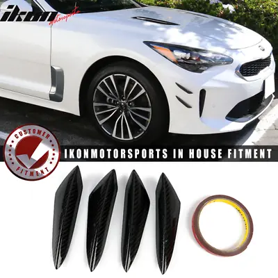 Universal Carbon Fiber Front Bumper Fin Canards Splitters V3 Style 4Pc Set • $31.99