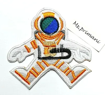 Space Man Astronaut Embroidered Iron/sew On Patch Kids Nasa Crafts Badge 7.5x7.5 • £2.79
