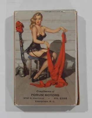 VINTAGE MCM GIL ELVGREN PIN-UP PLAYING CARDS FULL DECK Orig Box HUNTING Theme • $59