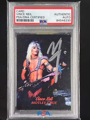 Vince Neil MOTLEY CRUE Signed Autograph Trading Card PSA/DNA Certified • $100