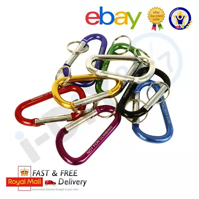 £1.90 • Buy Carbine D-Ring With Key Chain Clip Snap Hook Camping Key Ring
