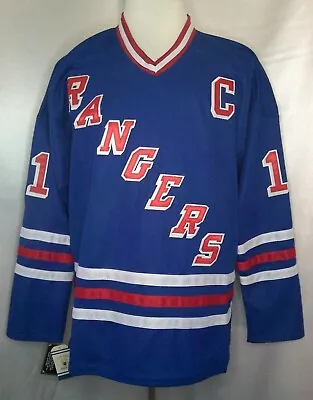 Mark Messier New York Rangers Blue  1990-1997 Throwback  CCM NHL Jersey • $119.99