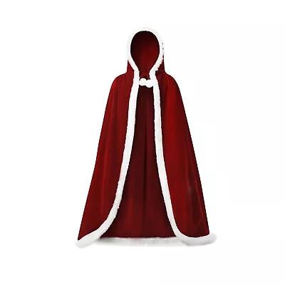 Velvet Christmas Cosplay Costumes Women Sexy Santa Claus Cloak Christmas Cape • $22.49