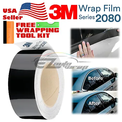 3M 2080 Black Vinyl Wrap Roll Kit Blackout Chrome Delete1 Window Trim Door Trim • $10.99