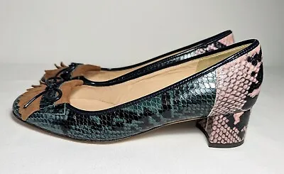 J Crew Women's Snakeskin Leather Heels Shoes Multi Made In Italy Sz 6.5 M NWOB • $39