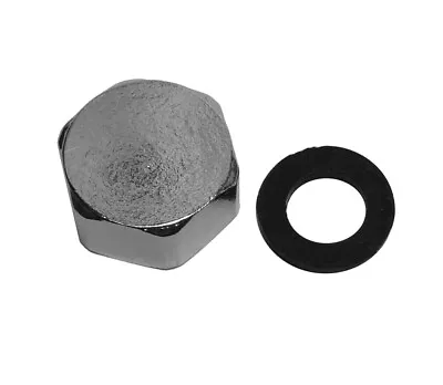 Chrome Cap / Blanking Nut With Washer 1/2  BSP Blanks Bath Tap Shower Outlet • £3.29