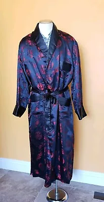 Black & Red Chinese Dragon Robe Lounge Wear Size 52 • $124.99