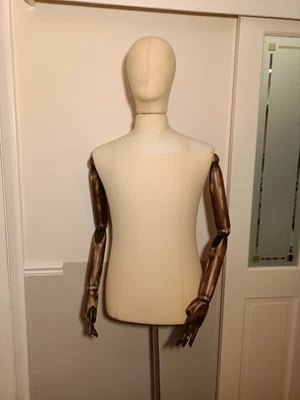 £139.99 • Buy Tailor Vintage Wood Posable Arms, Head Retail Male MANNEQUIN Dummy Metal Stand