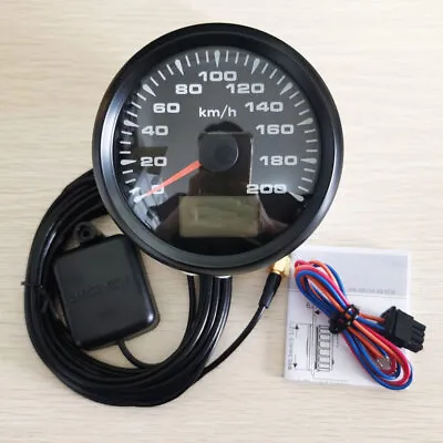 85mm GPS 200KMH Speedometer Odo Cog Tirp For Car Truck Marine 7 Colors LED Black • $120.99