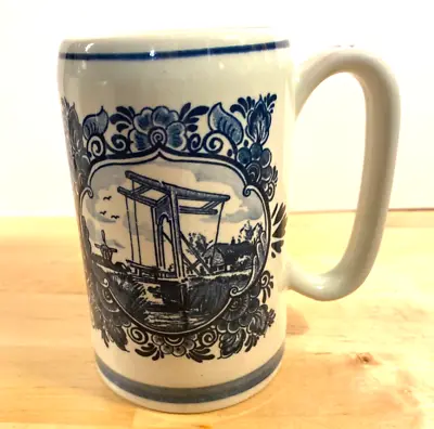 Mug/Stein VTG  Delft's Blue Original Holland Distel Hand Painted EUC • $19.95